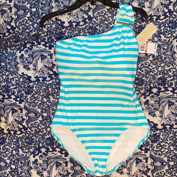 Michael Kors Other - NWT Michael Kors Shoulder Blue Stripe Swimsuit